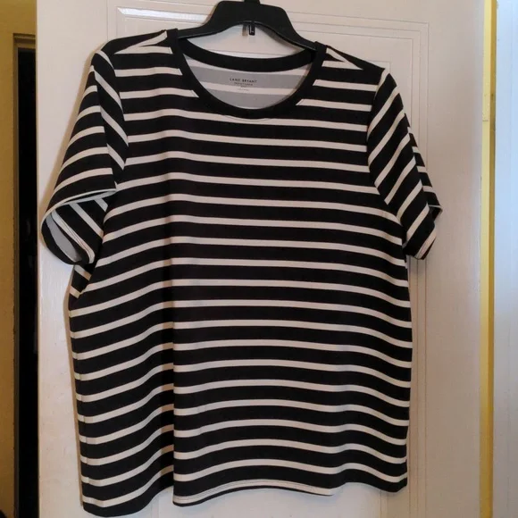 Lane Bryant heavy weight striped T-shirt 22/24 - Picture 1 of 3